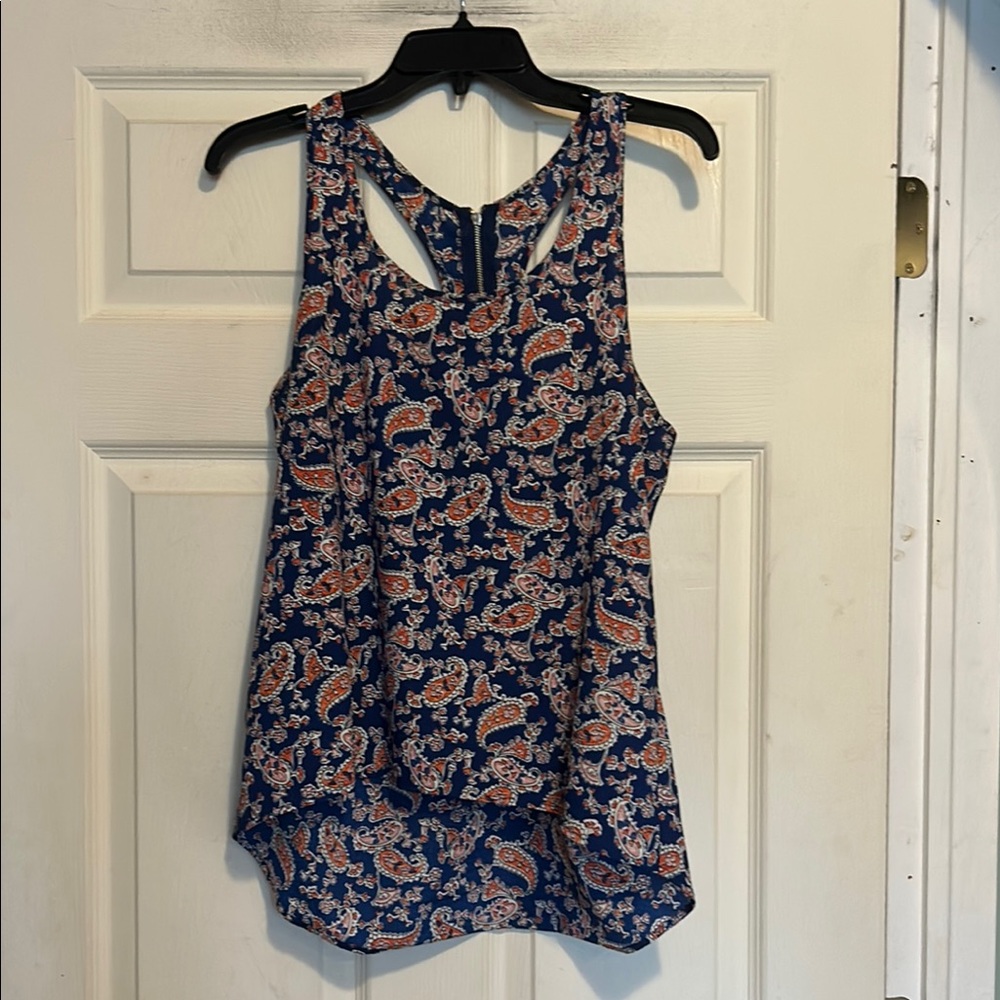 Ambiance Apparel Top Size Small Blue Pink